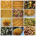 Collage with different noodles