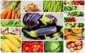 Collage of different vegetables. Vegetarian food. Royalty Free Stock Photo