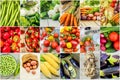 Collage of different vegetables. Vegetarian food. Royalty Free Stock Photo