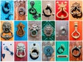 Collage of different vintage door handles