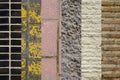 Collage of different wall and floor materials, vertical stripes Royalty Free Stock Photo