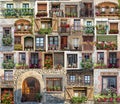 Windows with flowers Royalty Free Stock Photo