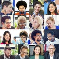 Collage Diverse Faces Group People Concept Royalty Free Stock Photo