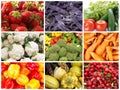 Collage of diverse local products images featuring fresh organic fruit and vegetables Royalty Free Stock Photo