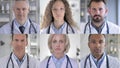The Collage of Doctors Looking At the Camera Royalty Free Stock Photo