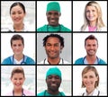 Collage of doctors portraits smiling at the camera Royalty Free Stock Photo