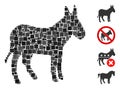 Square Donkey Icon Vector Collage