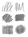 Collage of drawn pencil scribbles on background