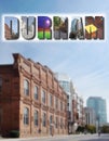 Durham collage and downtown