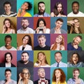 Diverse young people positive and negative emotions set Royalty Free Stock Photo