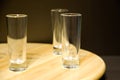 Collage of empty glasses isolated on white Royalty Free Stock Photo