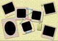 Collage from empty photo frameworks. Royalty Free Stock Photo