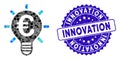 Collage Euro Innovation Icon with Distress Innovation Seal