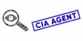 Rectangle Mosaic Examine Eye with Scratched CIA Agent Stamp