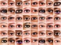 Collage of eyes images of women of different ethnicities Royalty Free Stock Photo