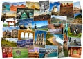Collage of pictures from everywhere in the world Royalty Free Stock Photo