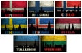 Collage of famous Northern Europe (Scandinavia) cities