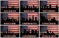 Collage of famous USA cities from A to D