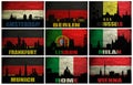 Collage of famous Western Europe cities