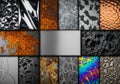A collage featuring an array of AI-generated textures. These Royalty Free Stock Photo