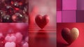 Valentine\'s Day Heart Collage with Red and Pink Love Symbols â Romantic Celebration Concept Background Royalty Free Stock Photo