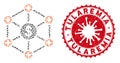 Collage Financial Medical Network Icon with Coronavirus Textured Tularemia Stamp