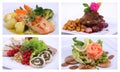 Collage of a fine dining meal Royalty Free Stock Photo