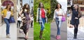 Collage five fashion young women