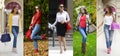 Collage five fashion young women