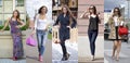 Collage five fashion young women