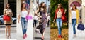 Collage five fashion young women