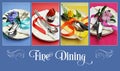 Collage of four fining dining images