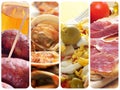 Spanish tapas and dishes collage Royalty Free Stock Photo