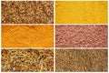 Collage from fragrant spices closeup