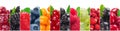 Collage of fresh berries on white background Royalty Free Stock Photo