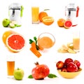 Collage of fresh juice