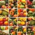 A collage of fresh and tasty fruits and vegetables Royalty Free Stock Photo