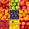 Collage of fruit textures square image
