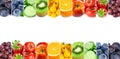 Collage of fruits, vegetables and berries. Fresh food.
