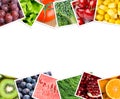 Collage of fruits and vegetables photos Royalty Free Stock Photo