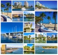 Collage about Ft. Lauderdale, Florida showing the beach, yachts Royalty Free Stock Photo