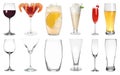 Collage with full and empty glasses on background Royalty Free Stock Photo