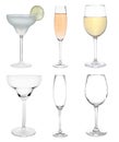 Collage with full and empty glasses on background Royalty Free Stock Photo