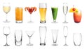 Collage with full and empty glasses on background Royalty Free Stock Photo