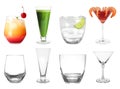 Collage with full and empty glasses on background Royalty Free Stock Photo