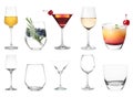 Collage with full and empty glasses on background Royalty Free Stock Photo