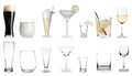 Collage with full and empty glasses on background Royalty Free Stock Photo