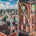 Collage of Gdansk architecture of historical city Poland