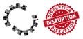 Collage Gear Crash with Distress Disruption Stamp