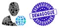 Collage Global Manager Icon with Textured Demagogue Seal